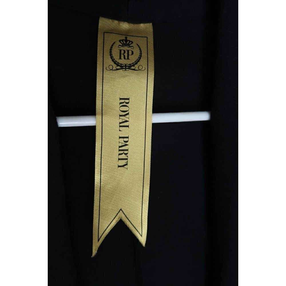 Royal Party Cardigan Black One Button Soft Cotton Rayon Blend Womens Size 38 - Picture 7 of 9